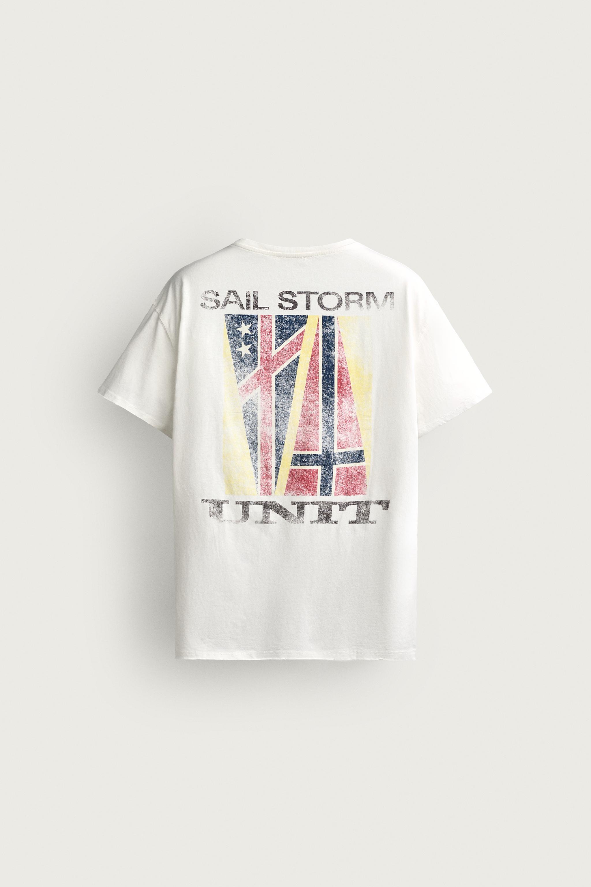 Мужские футболки Zara FLAG PRINT T-SHIRT — фото 8