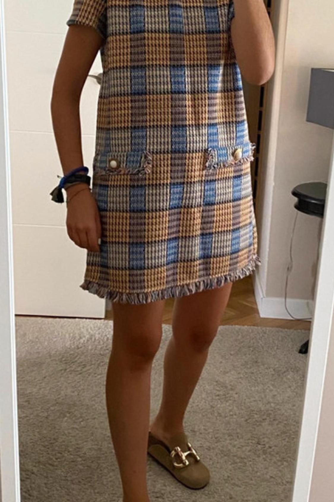 FAUX TWEED DRESS