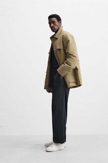 PANTALON COUPE LARGE AVEC CEINTURE - Bleu marine de Zara - Image 3