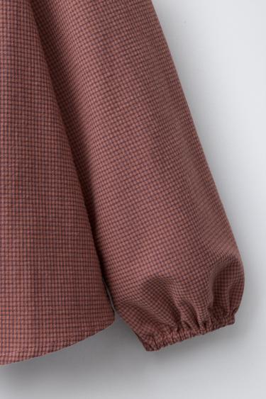 CHEMISE DOUBLE COL CARREAUX VICHY - Tuile de Zara - Image 3