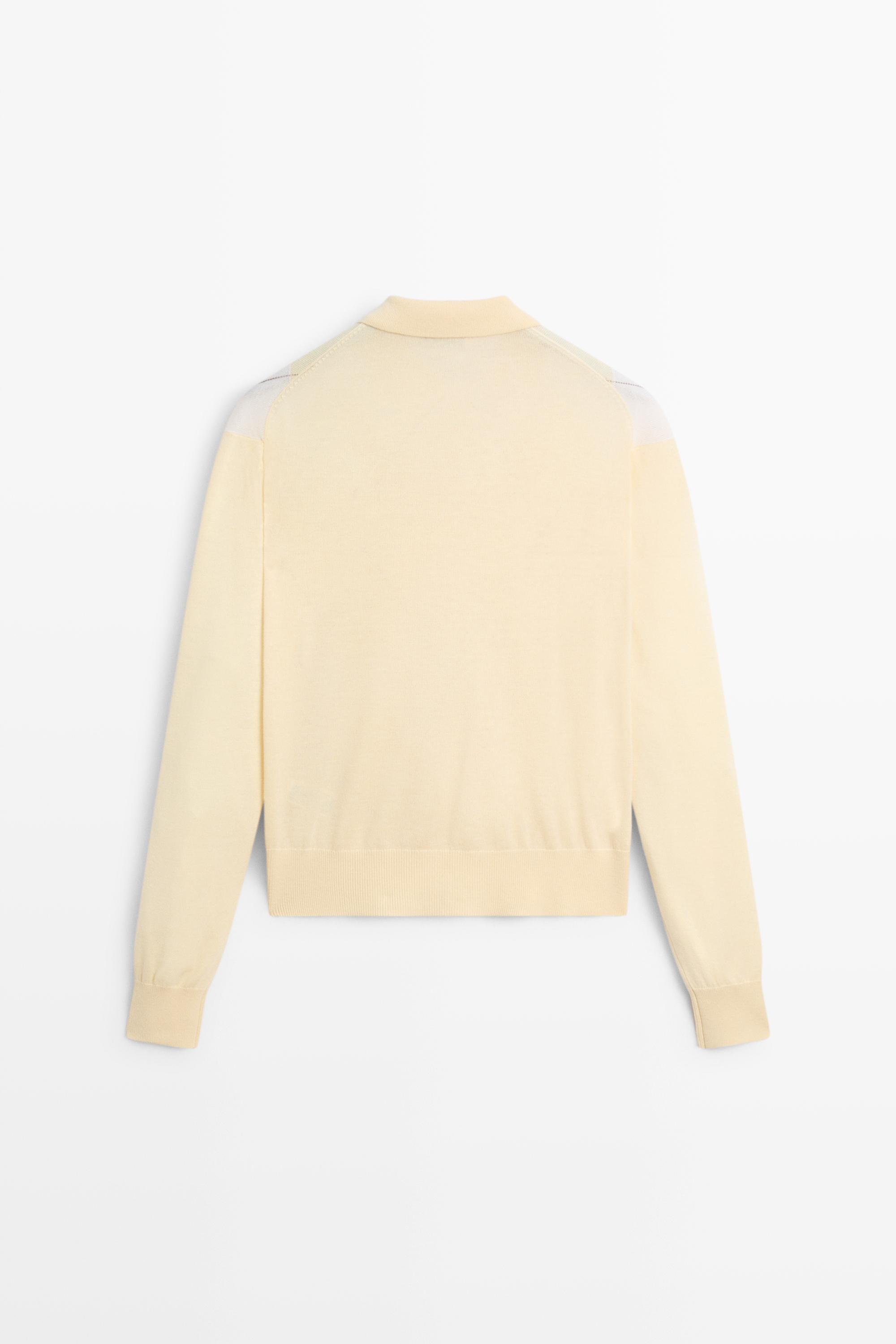 Pull polo en maille à motif losanges