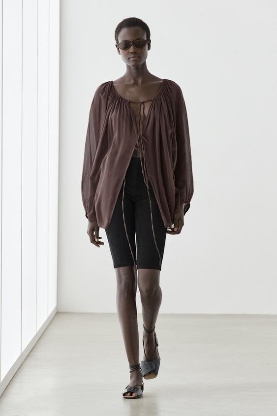 Flowing shirt with gathered details from Zara - $160
