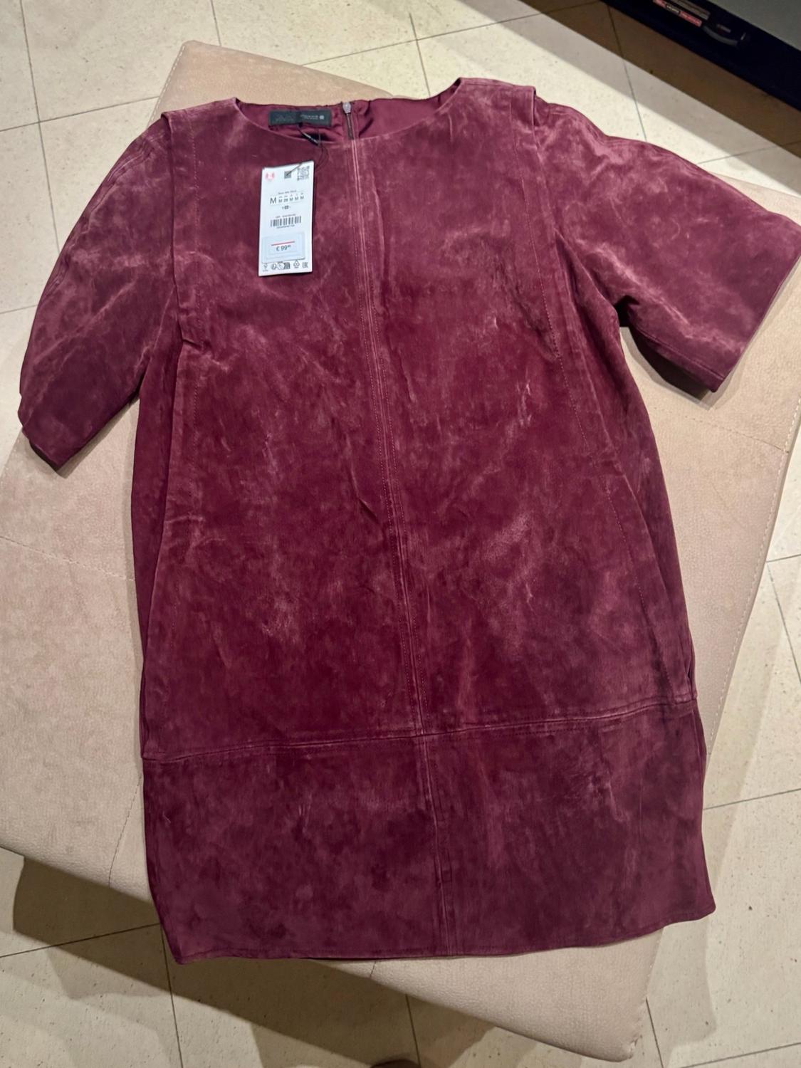100% LEATHER SUEDE SHORT DRESS - Image 3