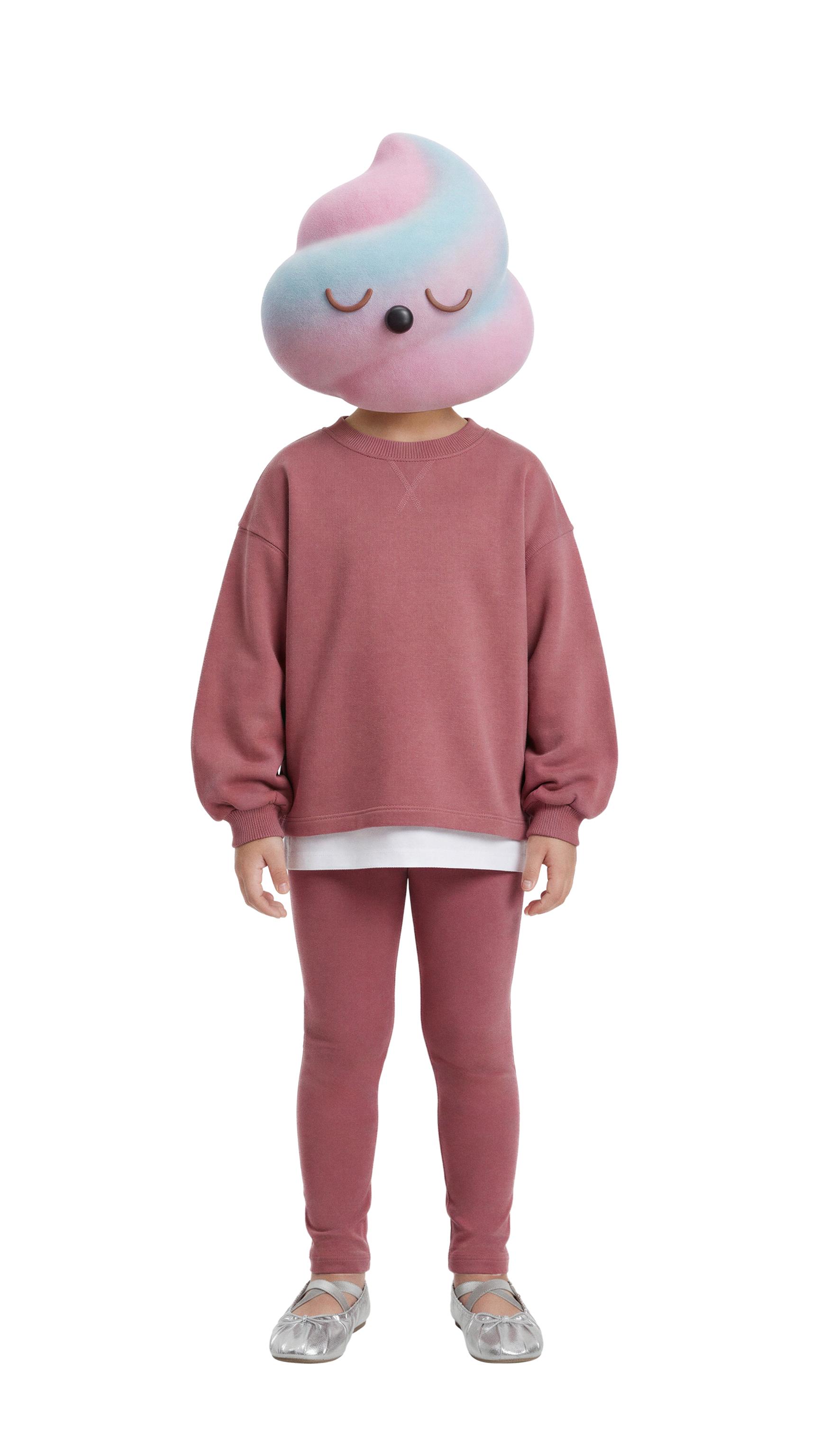 PLAIN SWEATSHIRT AND LEGGING SET — 140