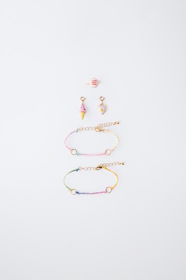 PACK DOS PULSERAS CHARMS INTERCAMBIABLES - Rosa claro de Zara - Imagen 0