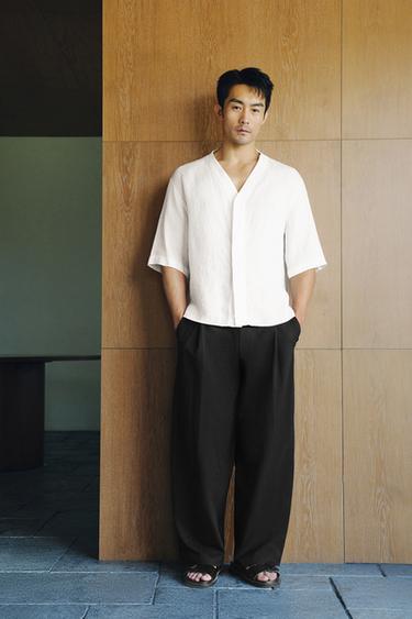 Zara 100% 亞麻襯衫 - 白色