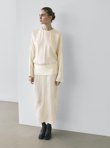 Zara Midi dress with sash belt - STUDIO - 318