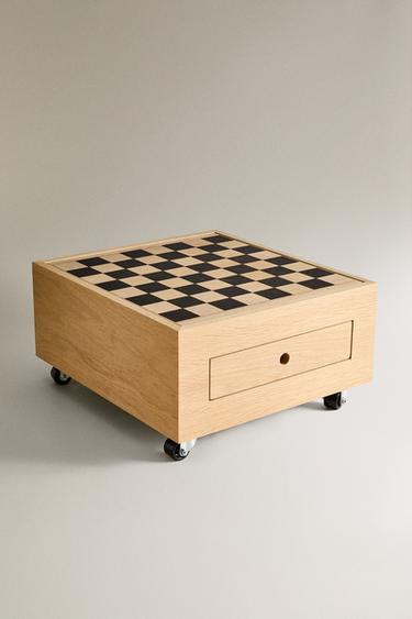 JEU D’ÉCHIQUIER BOIS ROULETTES - Beige clair de Zara - Image 1