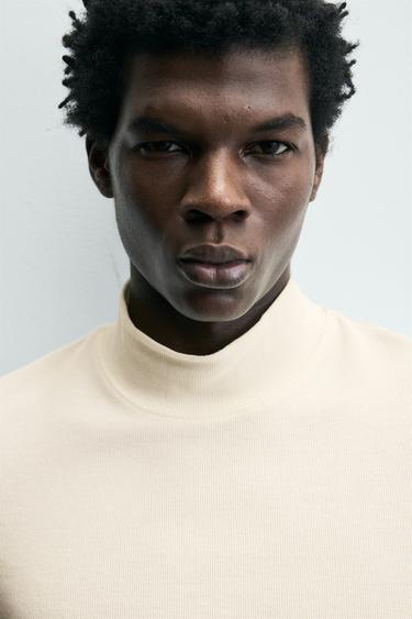 COMFORT LONG SLEEVE T-SHIRT - Light beige by Zara - Image 4