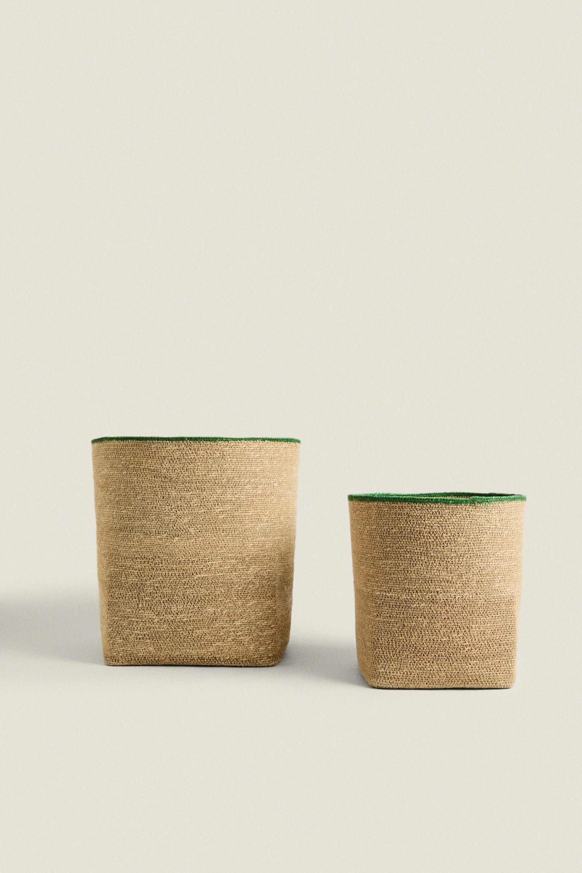 ROUND SEAGRASS BASKET Light beige ZARA Turkey