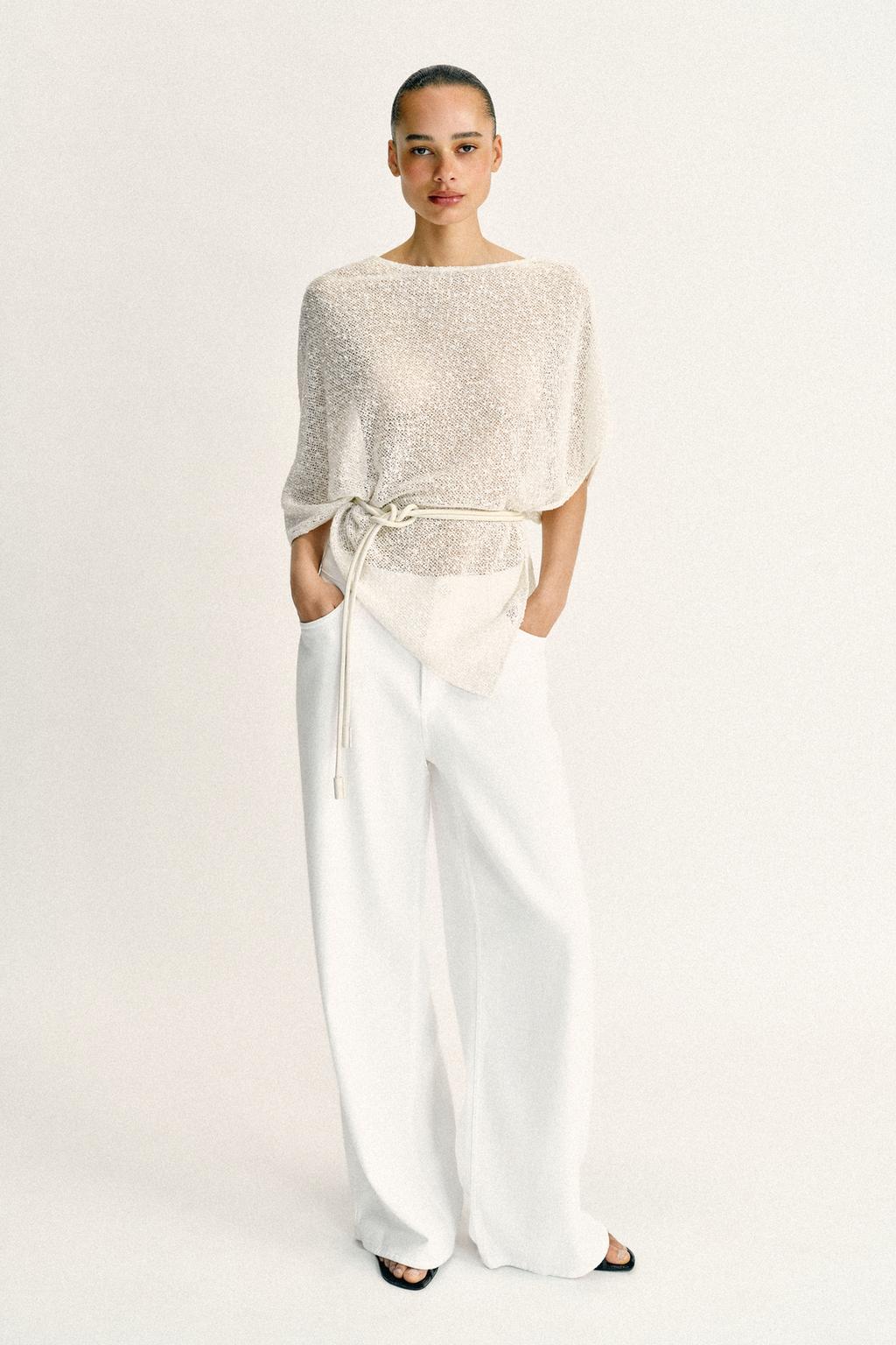 ASYMMETRIC METALLIC THREAD CAPE - image 2