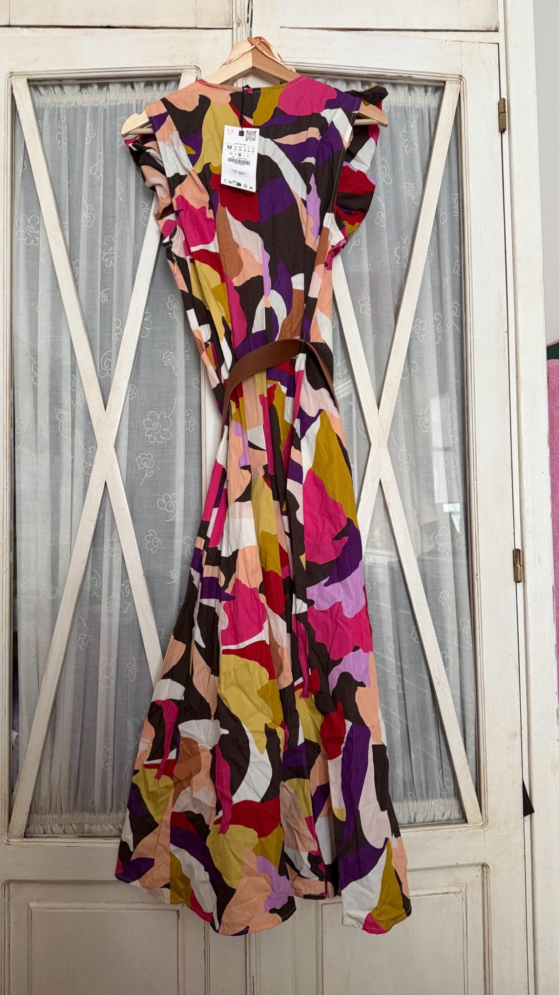 PRINTED POPLIN MIDI DRESS - Image 3