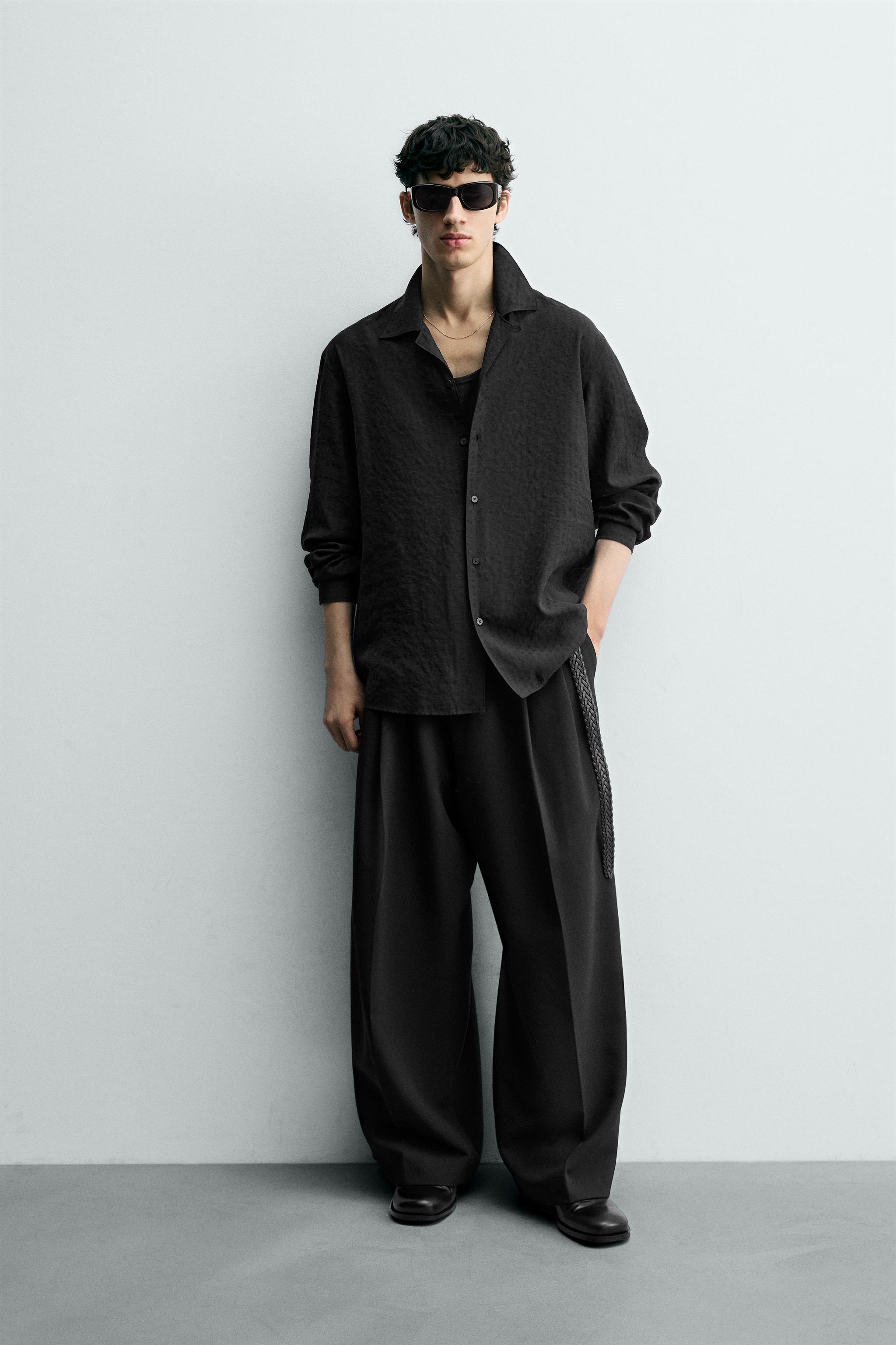 JACQUARD POLKA DOT SHIRT - Black | ZARA India