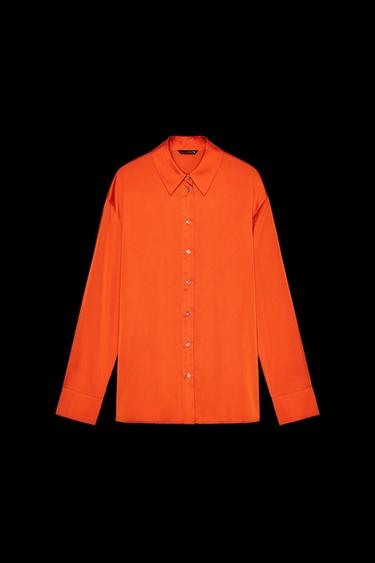 FLIESSENDES HEMD IN SATINOPTIK - Orange von Zara - Bild 0