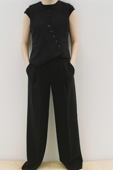ZW COLLECTION STRAIGHT-LEG TROUSERS - Black by Zara