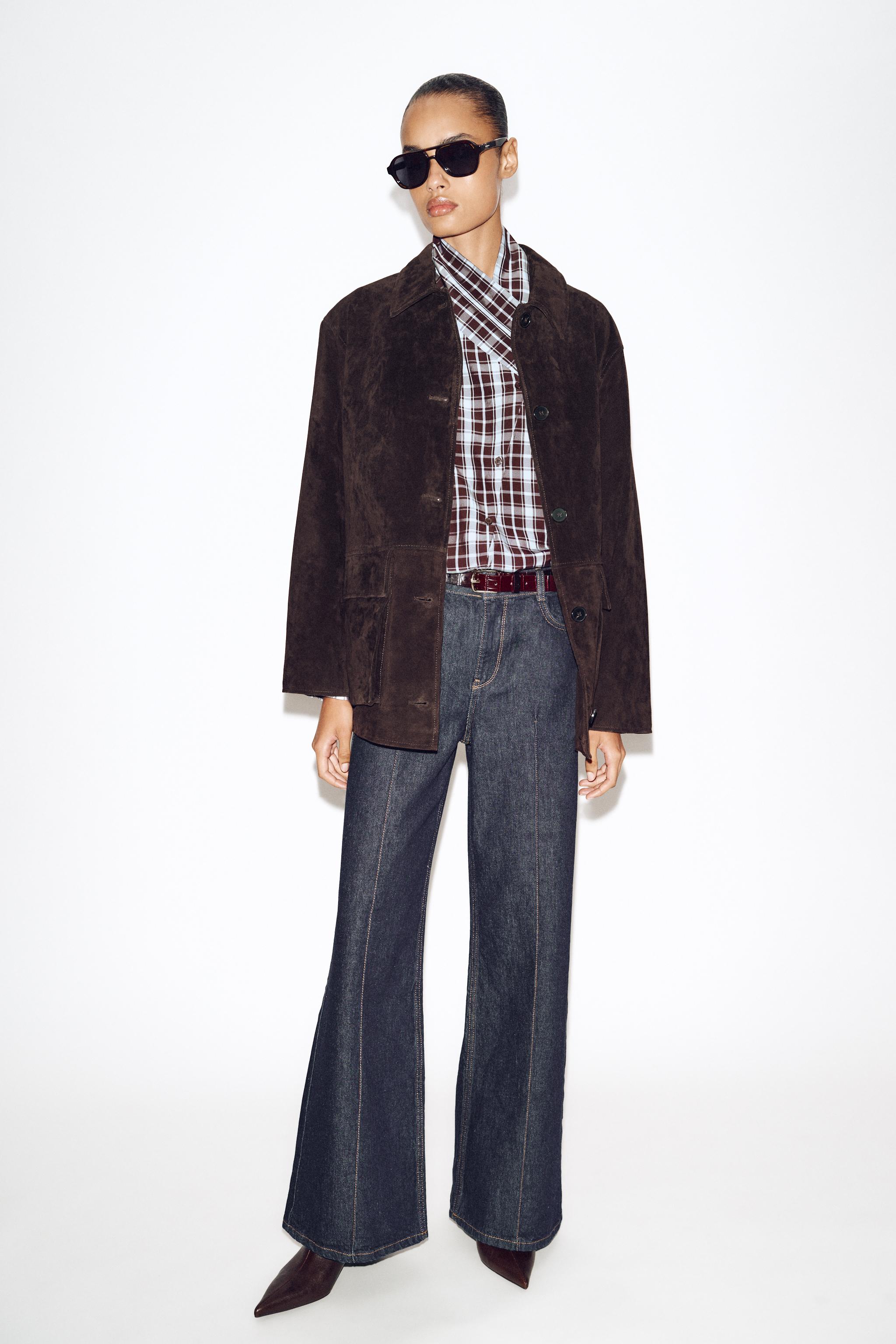 Z1975 ワイドレッグベルトデニムパンツ - ブルー | ZARA Japan / 日本
