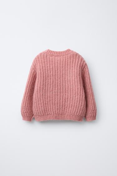 PULL EN MAILLE FLEURS BRODÉES AVEC LAINE - Rose corail de Zara - Image 1