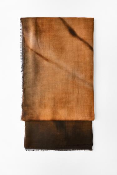 MODAL SILK PRINTED SCARF - Russet by Zara