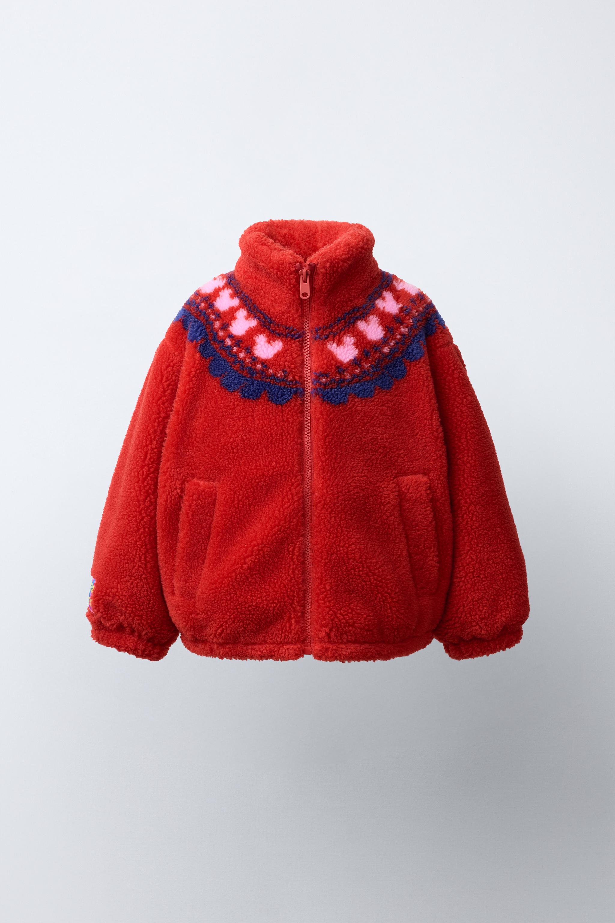 PRINTED FAUX SHEARLING JACKET