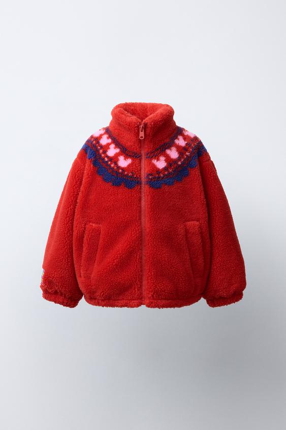 PRINTED FAUX SHEARLING JACKET - Red de Zara - Imagen 0