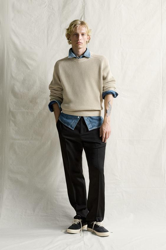 SUÉTER REGULAR FIT 100% ALGODÓN - Arena de Zara - Imagen 0