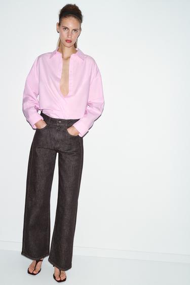 JEANS Z1975 LOOSE STRAIGHT MID-WAIST - Brown by Zara