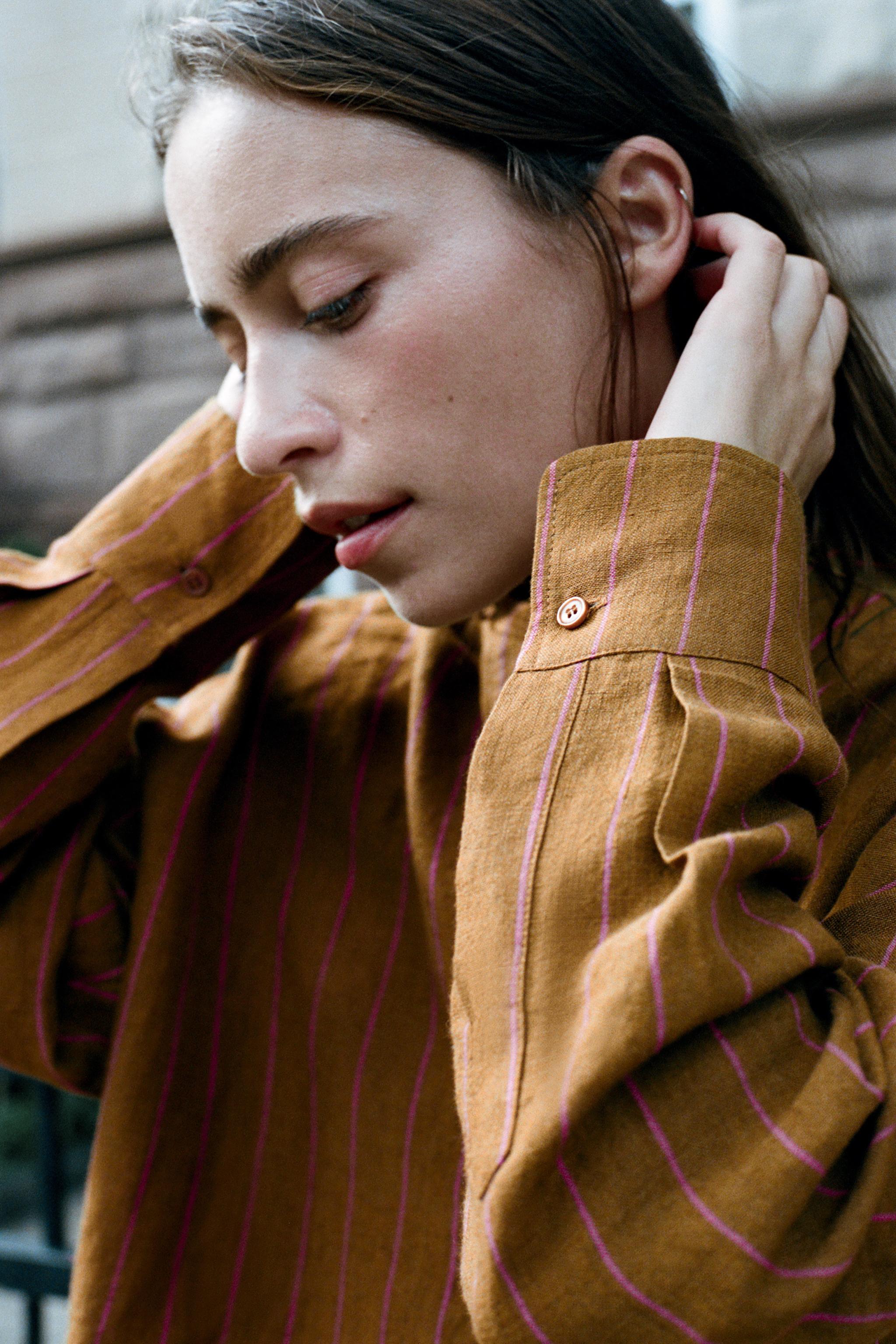 100% LINEN STRIPED SHIRT