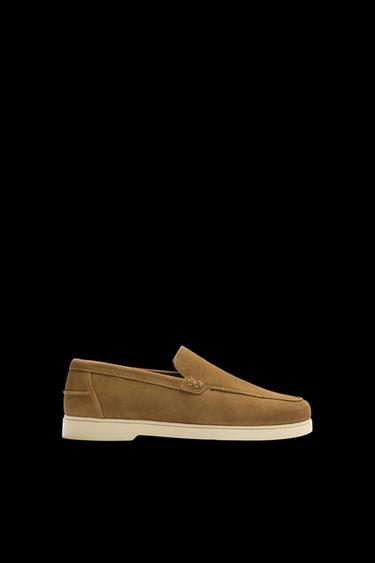 Zara CASUAL LEATHER LOAFERS - Beige