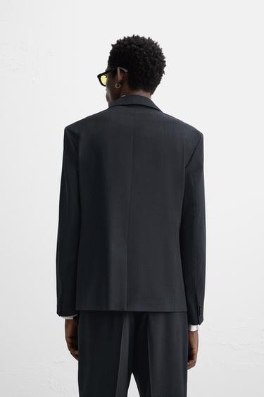 PINSTRIPE SUIT BLAZER - Navy blue by Zara - Image 2