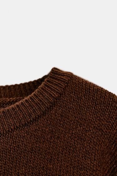 PLAIN KNIT JUMPER - Brown by Zara