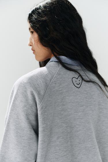SLOGAN SWEATSHIRT - Grey marl by Zara