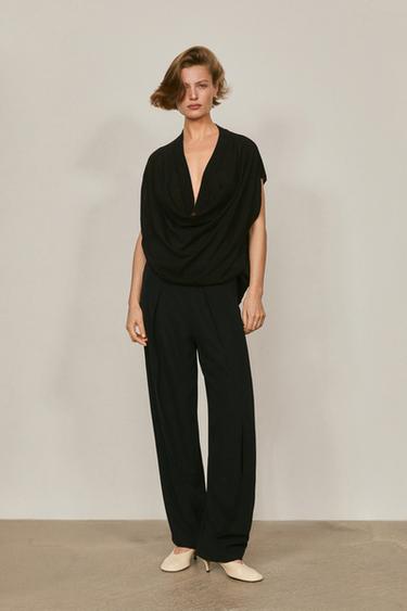 Zara Lightweight trousers with layered detail - LIMITED EDITION - Black - Image 0