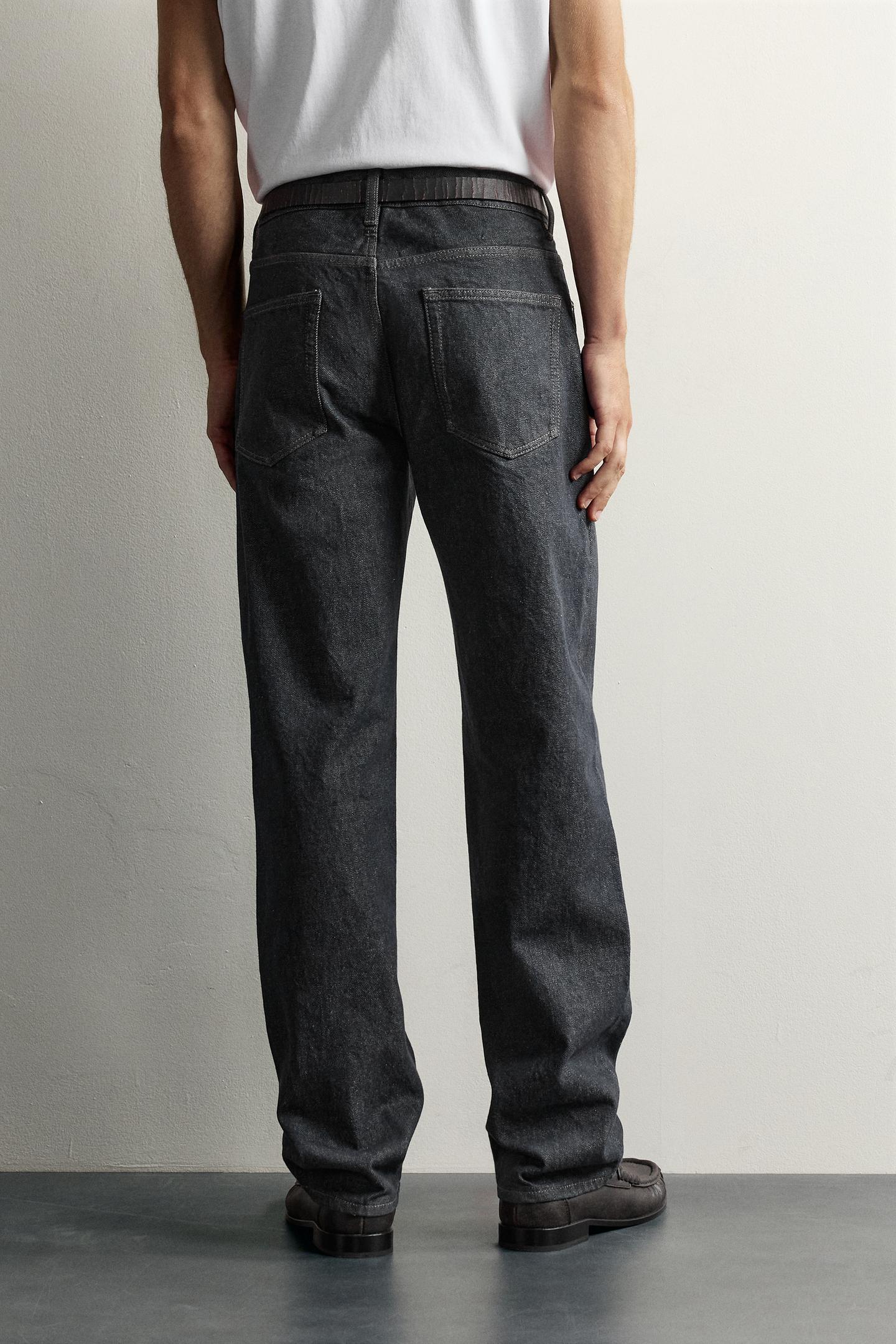 Мужские джинсы Zara Low-Rise Straight-Fit, цвет: Синий — фото 3
