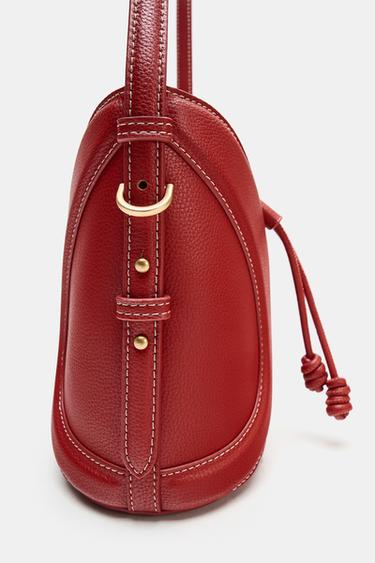 MINI SAC SEAU SURPIQÛRES - Rouge de Zara - Image 3