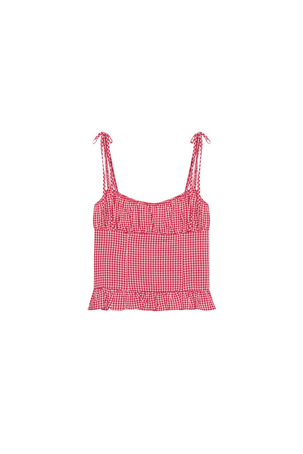 GINGHAM RUCHED TOP - image 3