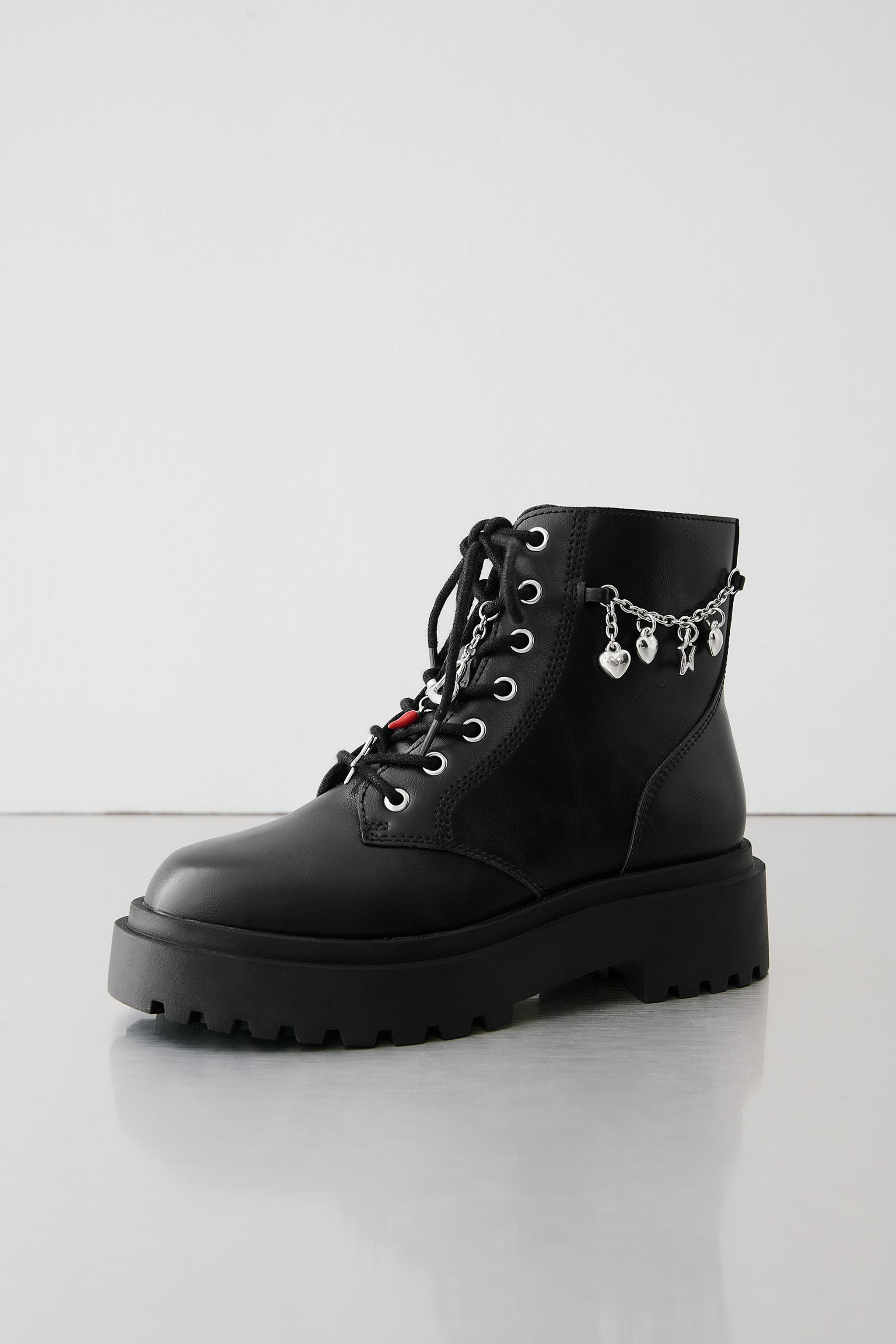 ANKLE BOOTS WITH LACES AND CHARMS - Black | ZARA South Africa