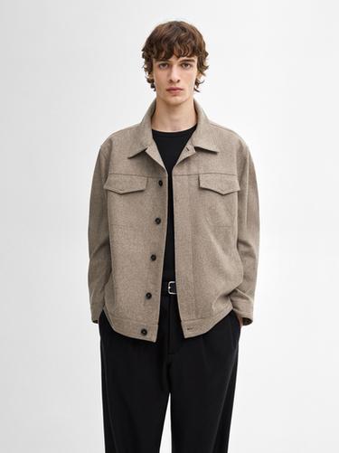 Zara Wool blend jacket with pockets - Gray marl