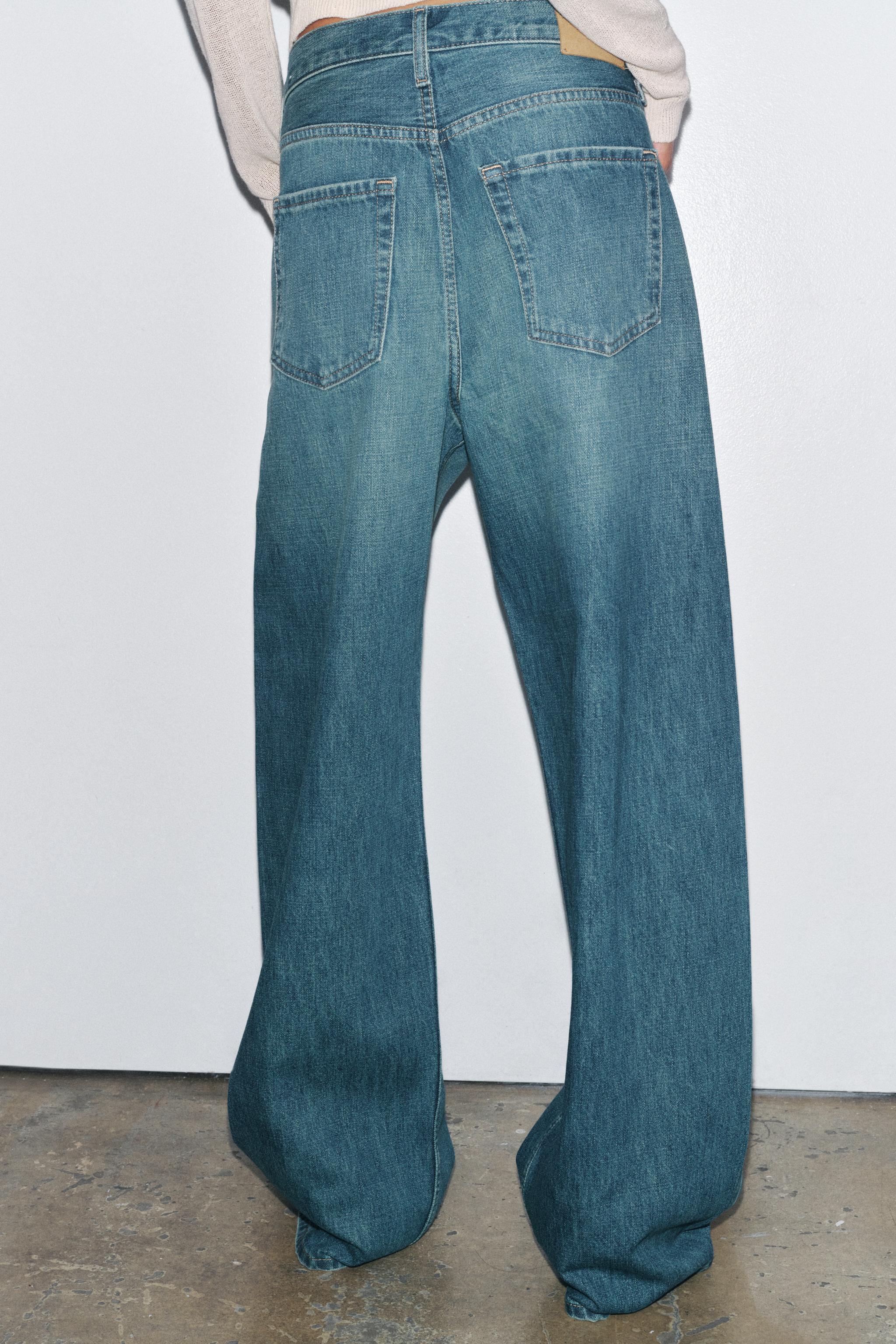 ZARA jeans zw collection ballon ミッドライズ MID WAIST TAPERED JEANS ZW COLLECTION - Ecru | ZARA United