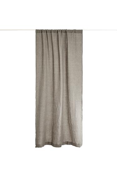 MEDIUM OPACITY LINEN CURTAIN - Taupe grey by Zara