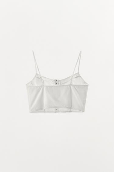 MODAL CORSET STRAPPY TOP - White by Zara - Image 4