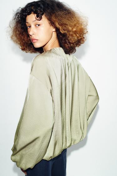 FLUID BALLOON BOMBER JACKET - Light khaki by Zara - Image 5