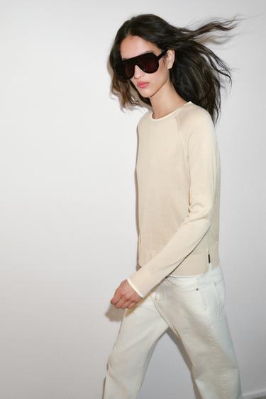 PULL EN MAILLE DOUBLE - Sable de Zara - Image 2