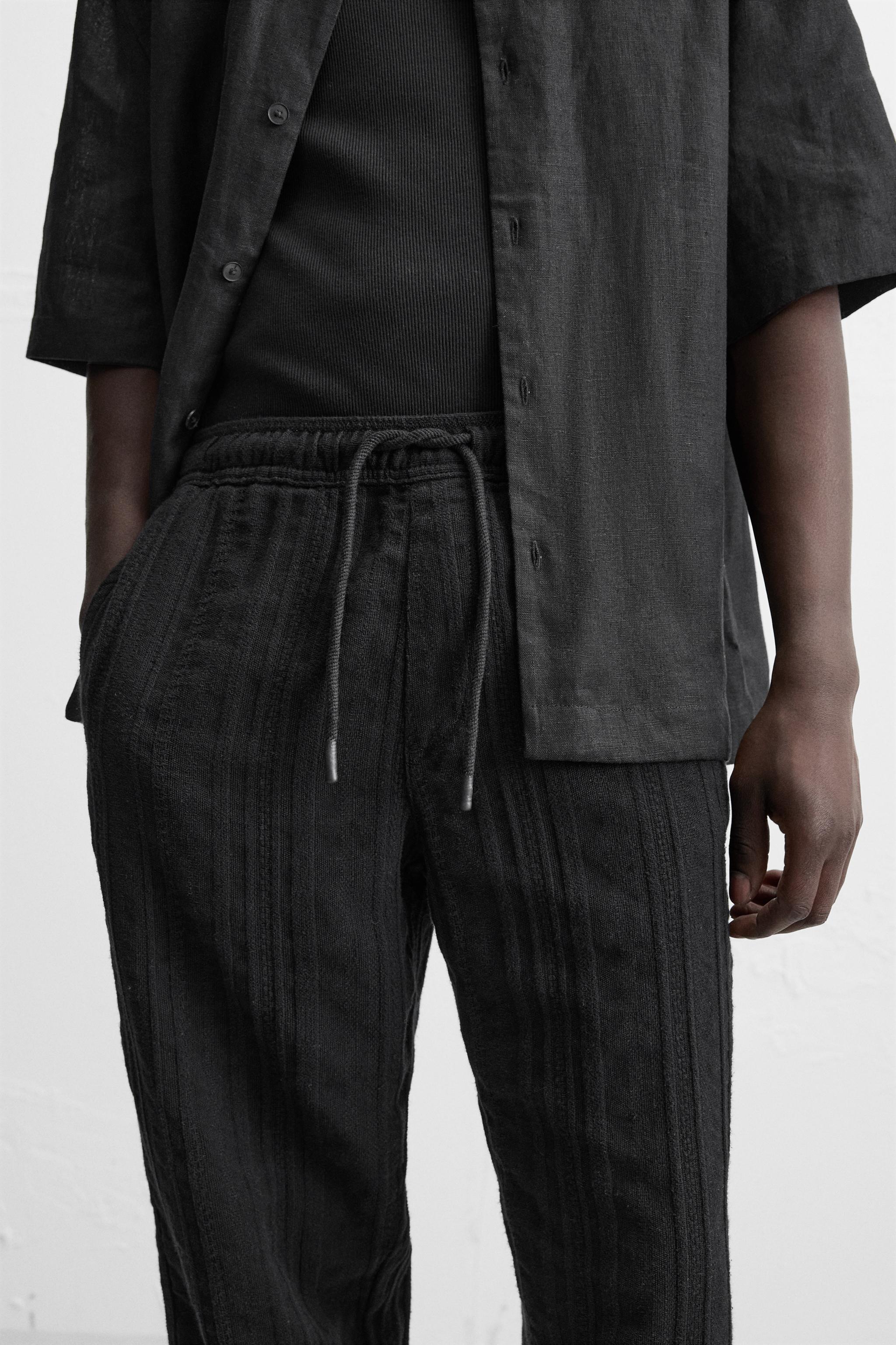 ストライプ JACQUARD パンツ - ブラック | ZARA Japan / 日本