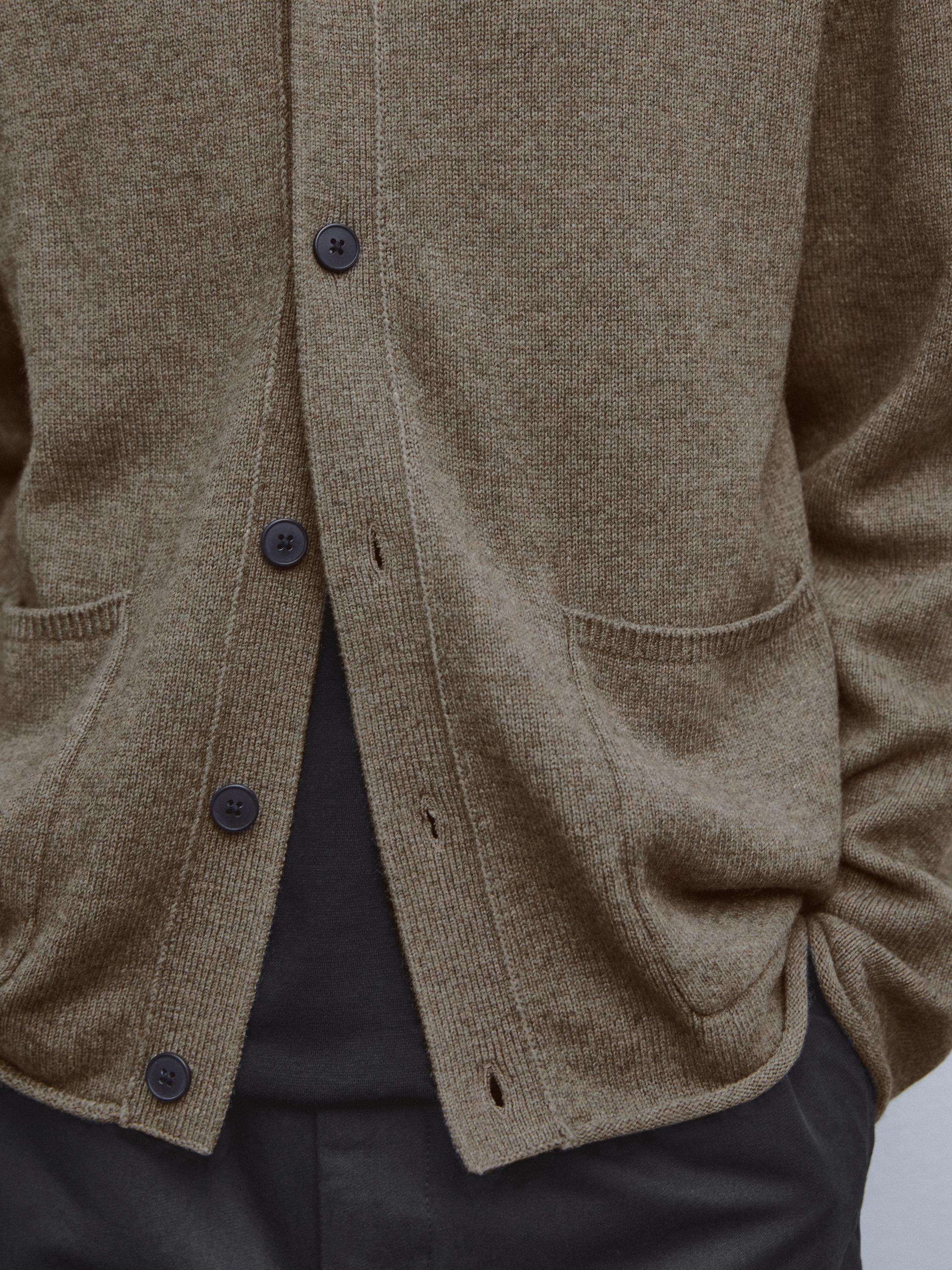 Cotton blend knit cardigan