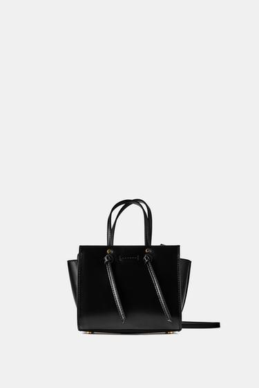 KNOTTED MINI CITY BAG - Black by Zara