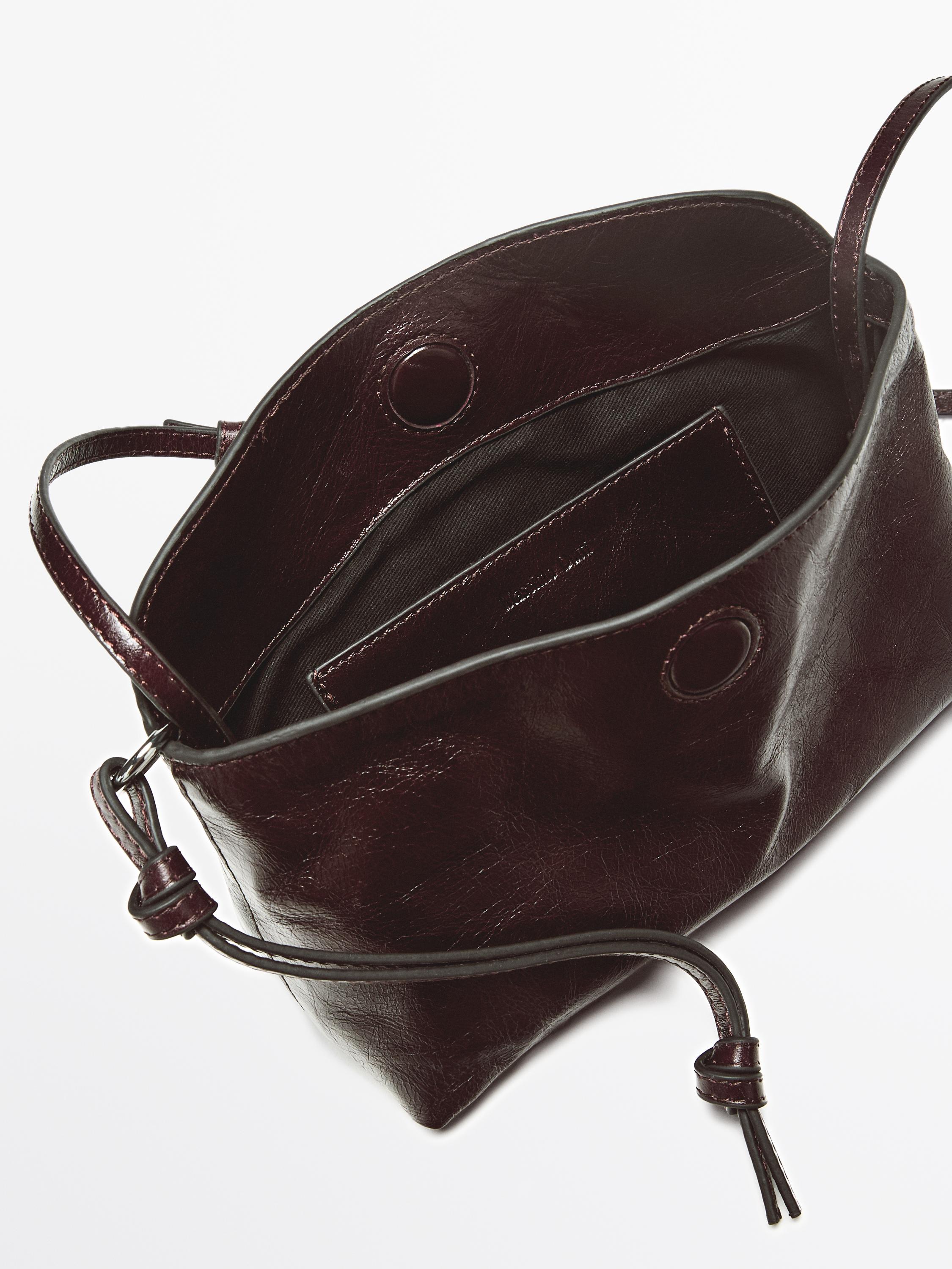 Nappa leather crossbody pouch bag