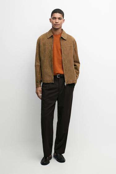 Chaqueta piel ante - Beige claro de Zara - Imagen 0