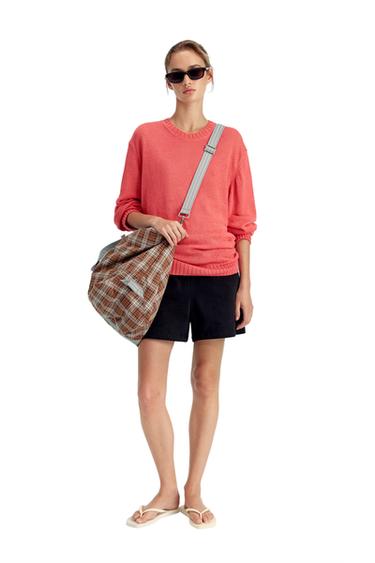 RELAXED FIT 100% LINEN JUMPER - Coral by Zara - Image 0