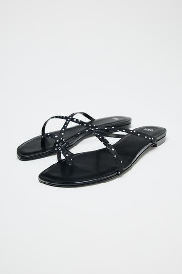 POLKA DOT STRAPPY SANDALS - Black by Zara - Image 3