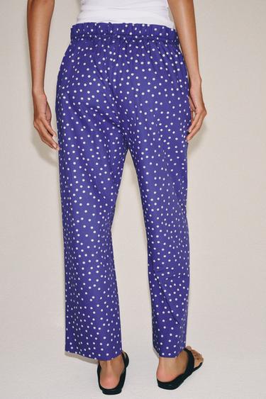 ZW COLLECTION POLKA DOT PRINT TROUSERS - Purple by Zara - Image 2